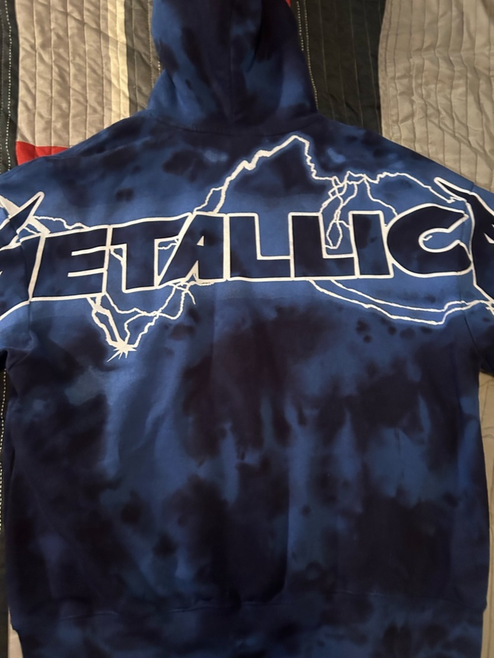 Metallica Navy Tie-Dye Logo Hoodie